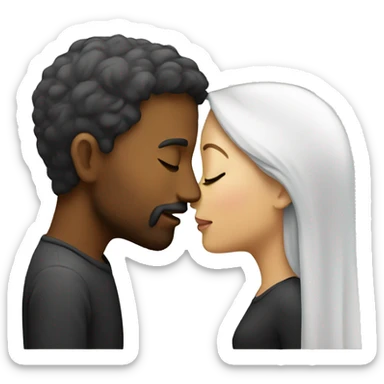 Man and woman kissing sticker