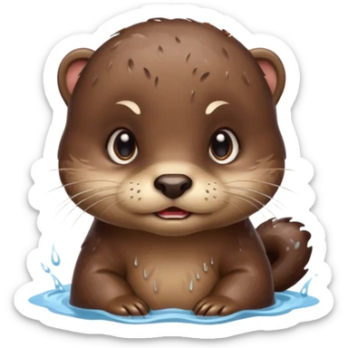 Angry baby otter sticker