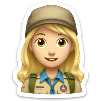 blonde scout girl  sticker