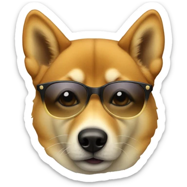 Sheba inu dog wearing sunglasses sticker
