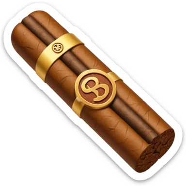 cigar with bloc symbol in ios style horizontaly sticker