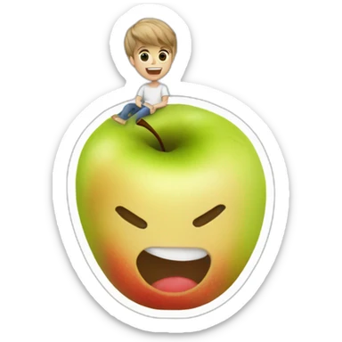 Justin Bieber en train de manger une pomme sticker