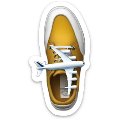 des chaussures fusionés avec un avion sticker