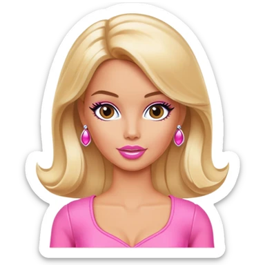 pink coquette tan blonde barbie sticker
