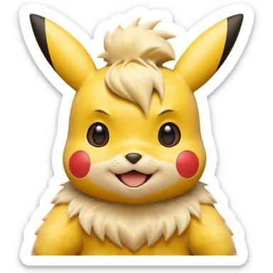 Ash’s Pikachu (hairless) smiling sticker
