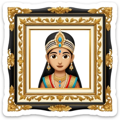 an indian frame with a royal painting  sticker