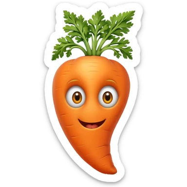 Create a curved carrot with eyes sticker