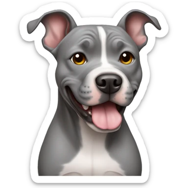 cute gray pitbull  sticker