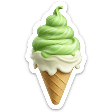 vanilla matcha swirl ice cream  sticker
