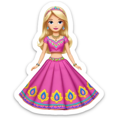 Barbie wearing lehnga sticker