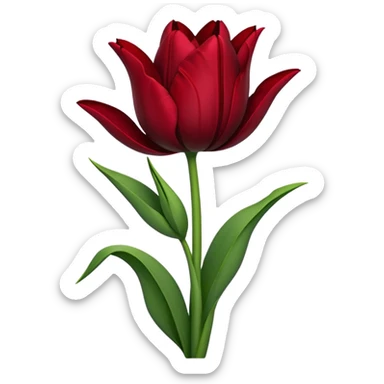 goth tulip with wilted look and dark green stem sticker