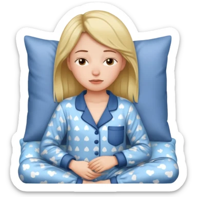 Chica apunto de dormir blanca sticker