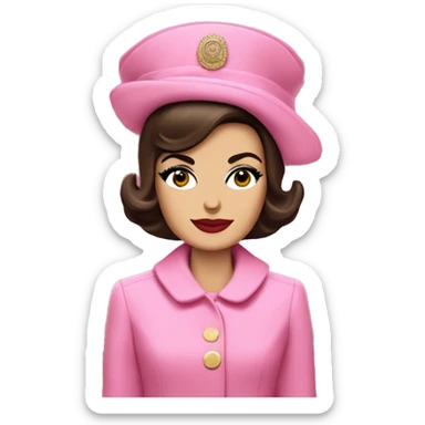 Jackie Kennedy day of assasination in pink suit and pillbox hat sticker