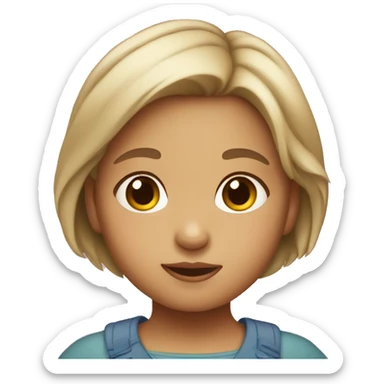 little girl with short hair sticker