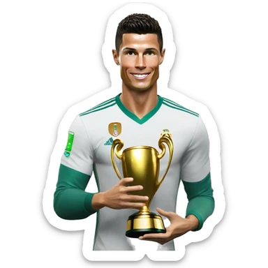 cristiano ronaldo con la copa mundial sticker
