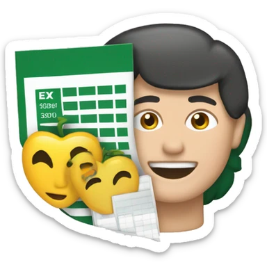 Logo de excel con forma redondeada sticker