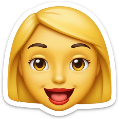 emoji bitting lip with one eyebrow raised and smirking sticker