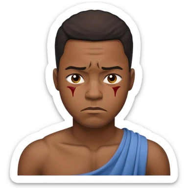 Black man with hurt shoulder sticker