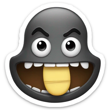 grimacing face emoji with one finger on the teeth  sticker