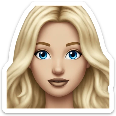 Realistic victoria secret model blonde blue eyes  sticker