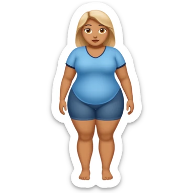 A plus sized woman, full body sticker