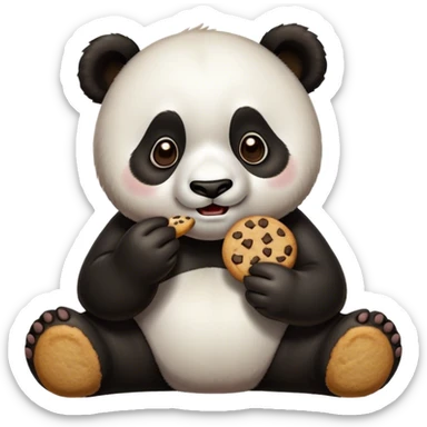 panda eat cookie  sticker