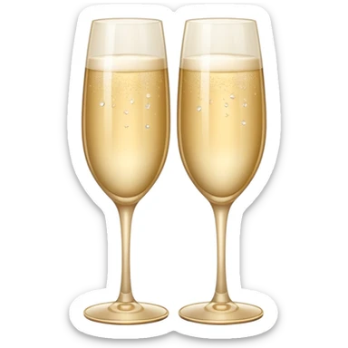 
2 light beige champagne glasses are knocked against each other sticker