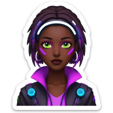 sinecraft mex in futuristic nein lights cyberpunk city sticker