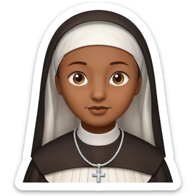 Brown skin nun sticker