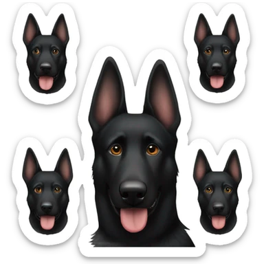 Black german shepherd sticker