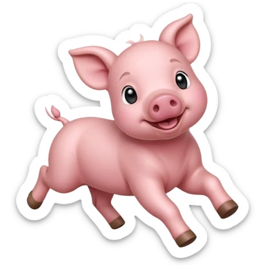 Running Piglet – small pig dashing with tiny hooves lifted sticker