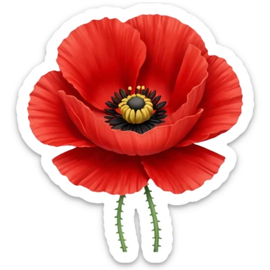 Poppy flower sticker