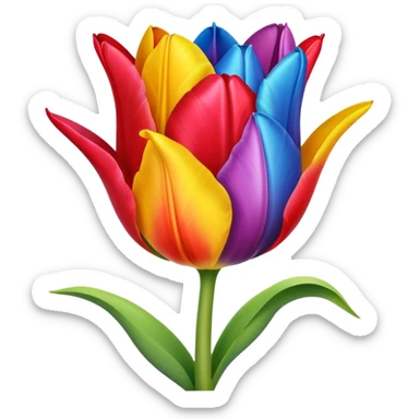 tulip with petals of different colors sticker