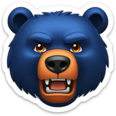Dark blue orange bear angry 🐻 sticker