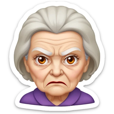 angry old lady sticker