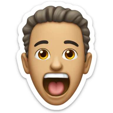 Cara sacando la lengua enojado sticker