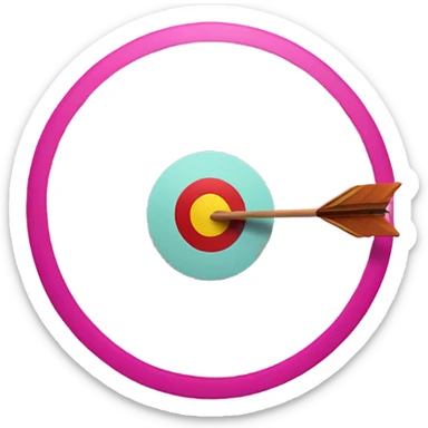 a pink target with an arrow in the middle of it sticker