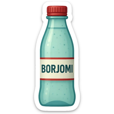 Borjomi water bottle emoji with label, variation 3 sticker