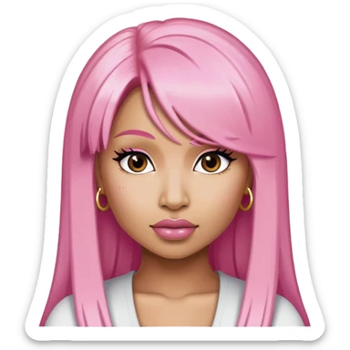 nicki minaj in pink half pink hair half blonde hair sticker