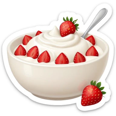 Yogurt bowl with strawberries  sticker