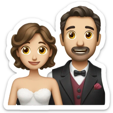 Hombre viendo una película con su novia sticker