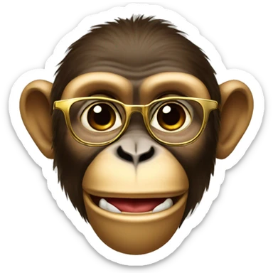 Monkey with glasses and gold teeth sticker