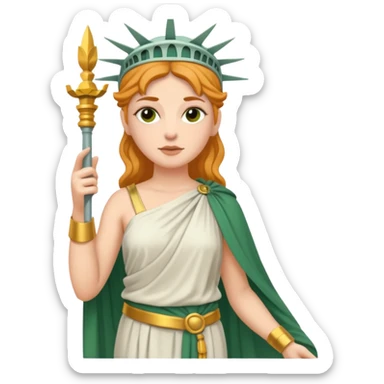 Une femme païen celtique en style statue de la liberté sticker