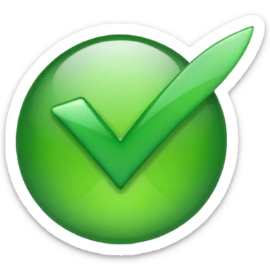 green check mark sticker
