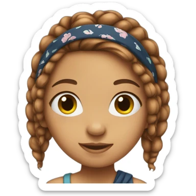 Girl with bandana in hair sticker