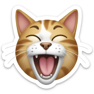 Cat yawning sticker