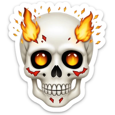 Calavera q le esplota la cabeza solo la parte de arriba y q sea de color blanco  sticker