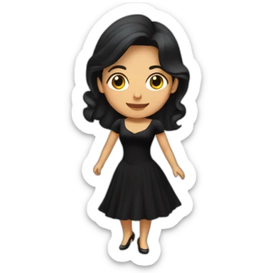 Venezuelan Woman with dark hair in black dress dancing  sticker