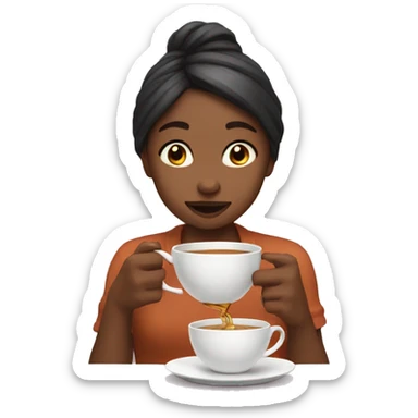 Girl spilling tea sticker