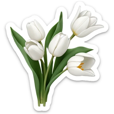 white tulip bouquet  sticker